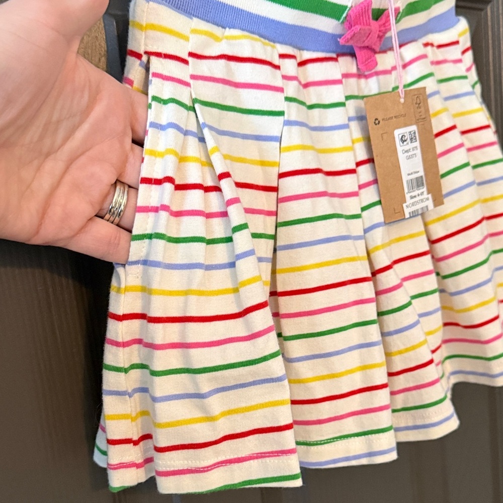 Boden Multicolor Striped Skirt with Pink Accent - Picture 3 of 6